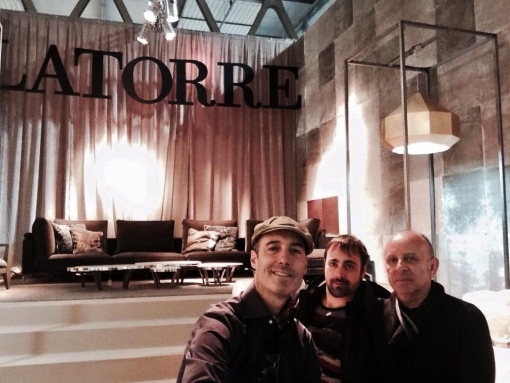 Guillermo Torrent and Ximo Roca in the stand of LATORRE in Milan...