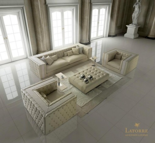 GRAN NATIONAL AUTOBIOGRAPHY sofa with AINSLEY coffe tables, VERMONT telescopic coffet tables and ANGELICA PALE carpet