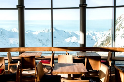 Views from the wide glass windows in the Cafe 3440, equipped with WOODY chairs by ANDRE WORLD