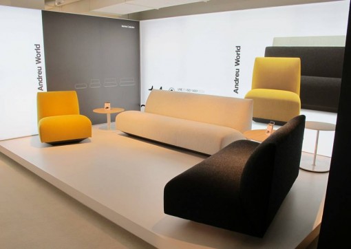 The new MANFRED modular sofas by Lievore Altherr Molina for ANDREU WORLD on display at NEOCON 2013