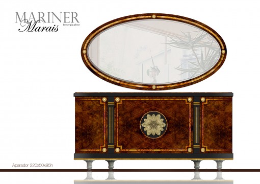 New MARAIS sideboard with mirror by MARINER