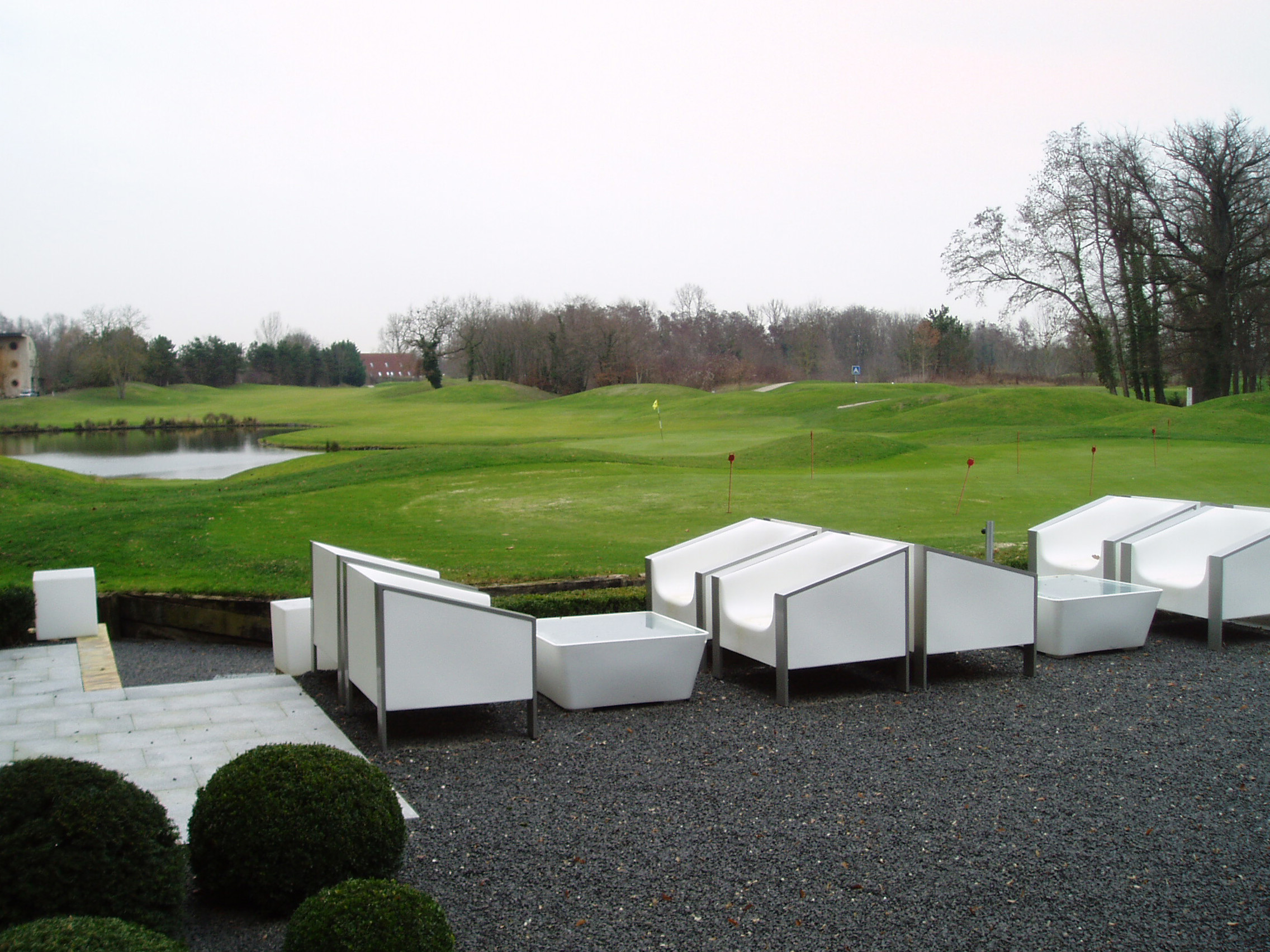 The CUBE collection in the outdoor lounge spaces of the Kempferhof Resort, Strasbourg