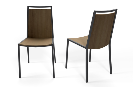 The CONCEPT chairs with wood seat and back, anthracite structure