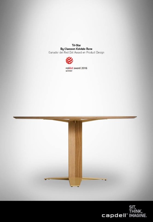 TRI-STAR table by Claesson Koivisto Rune for CAPDELL - RED DOT 2016
