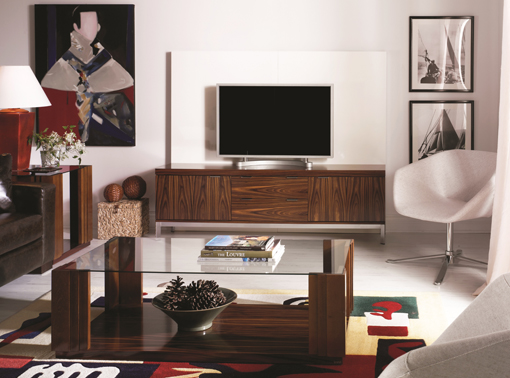 CITY, modular composition in rosewood for living rooms