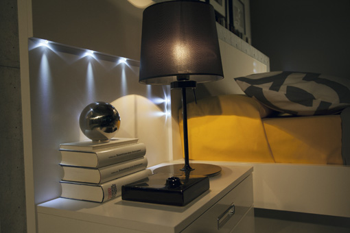 The EOS EVOLUTION bedroom line by Glicerio Chaves Hornero with led lighting