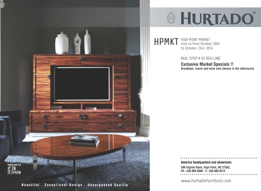 Invitation to HURTADO’s showroom at HIGH POINT MARKET from 18 to 23 October