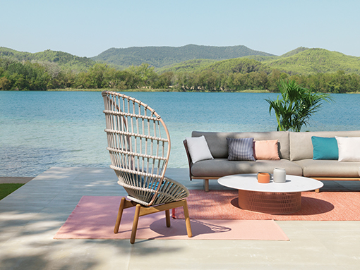 A Kettal outdoor ambience with the KETTAL CALA armchair