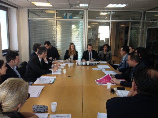 The 11 Spain's furniture companies in a meeting at the Economic and Commercial Offices (ICEX) in the Spanish embassy of Casablanca