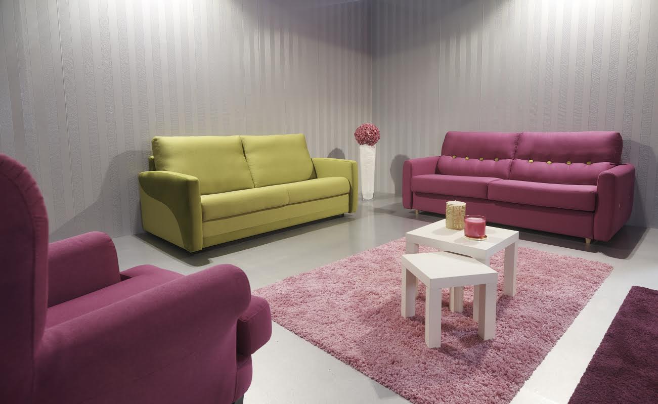 The new ELSA sofa (light green). International Furniture Fair of Yecla 2016 (Murcia). SUINTA's stand