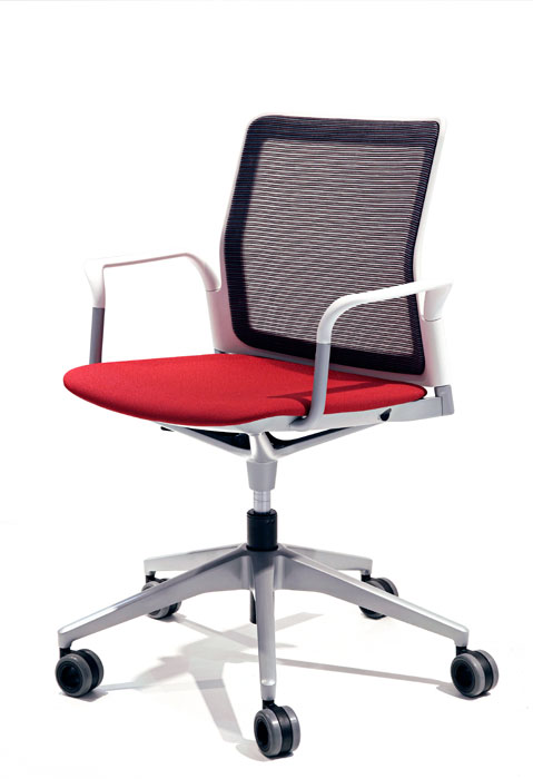 URBAN chair with gas elevation, mesh back and upholstered seat