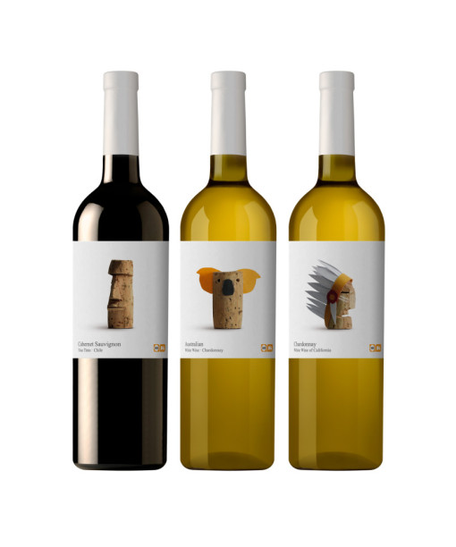 WINES OF THE WORLD. Graphics for wine labels for DELHAIZE. 2012