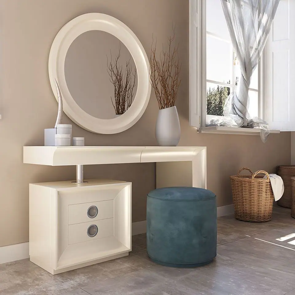 Multi storage Dressing mirror with stool for $249 only 😍3 colour  available!!! Modern & Simple Design -Sturdy & Durable -Material: So... |  Instagram
