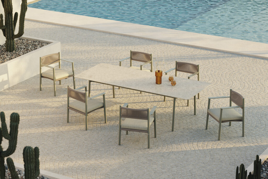 NARA Outdoor Dining Set, Skyline Design